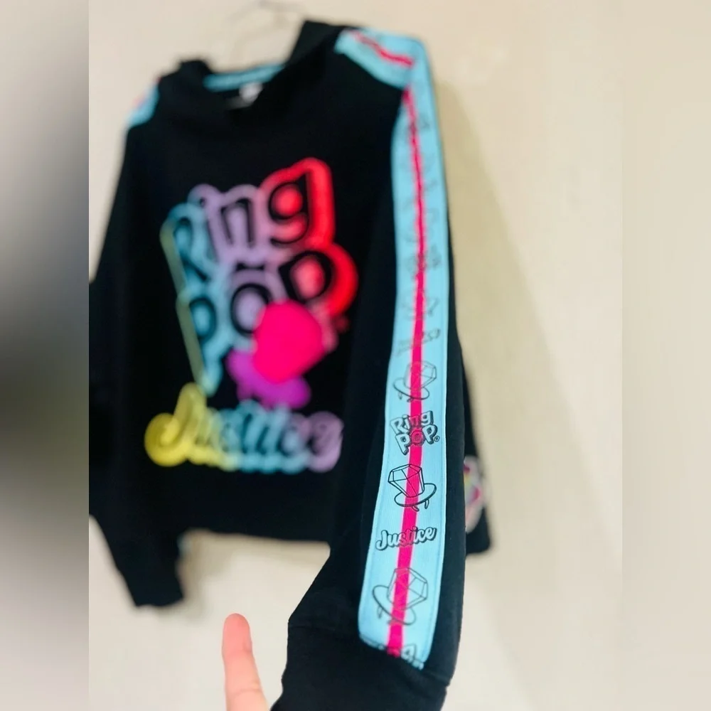 Justice Girls Ring Pop Bazooka Collab Hoodie, Sizes Large 12-14